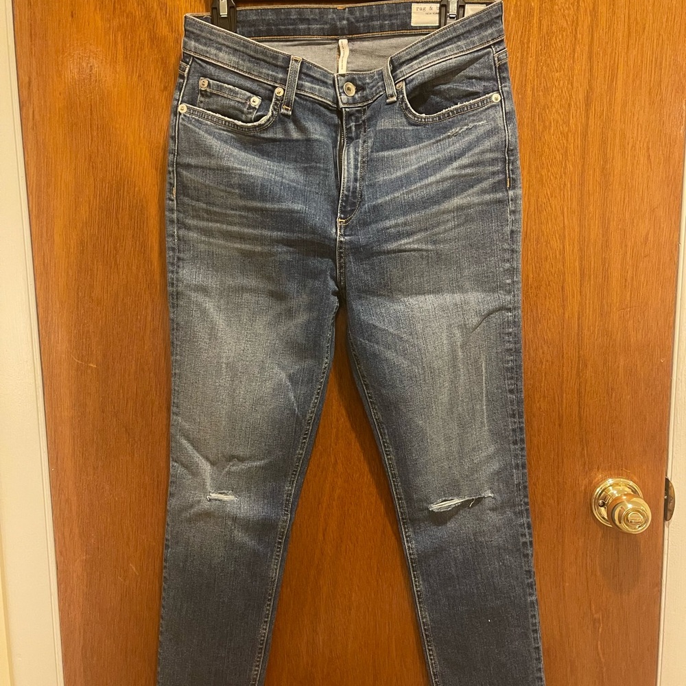 Rag & Bone skinny jeans distressed ankle